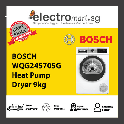 BOSCH WQG24570SG Series 6 Heat Pump Dryer 9kg