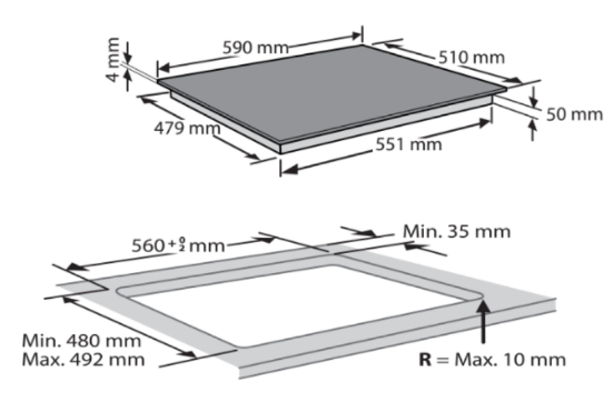 WHIRLPOOL WSB2360BFP 60cm 3-Zone Induction Hob
