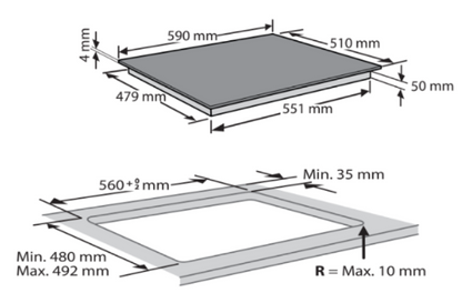 WHIRLPOOL WSB2360BFP 60cm 3-Zone Induction Hob