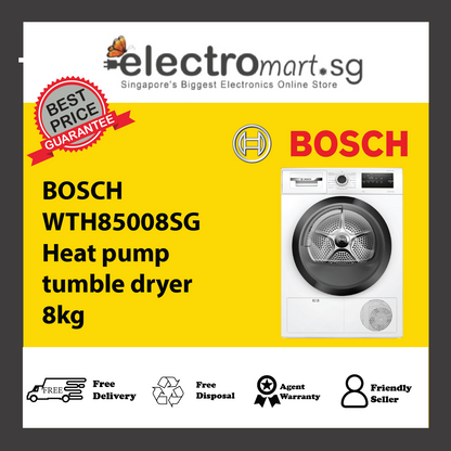 BOSCH WTH85008SG Series 4 Heat pump tumble dryer 8 kg