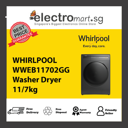 WHIRLPOOL WWEB11702GG Washer Dryer 11/7kg