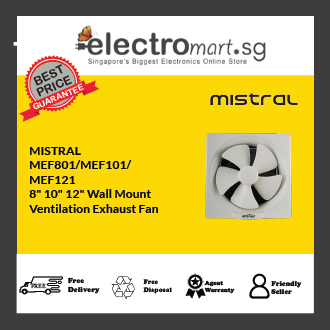 MISTRAL MEF801/MEF101/ MEF121 8" 10" 12" Wall Mount  Ventilation Exhaust Fan