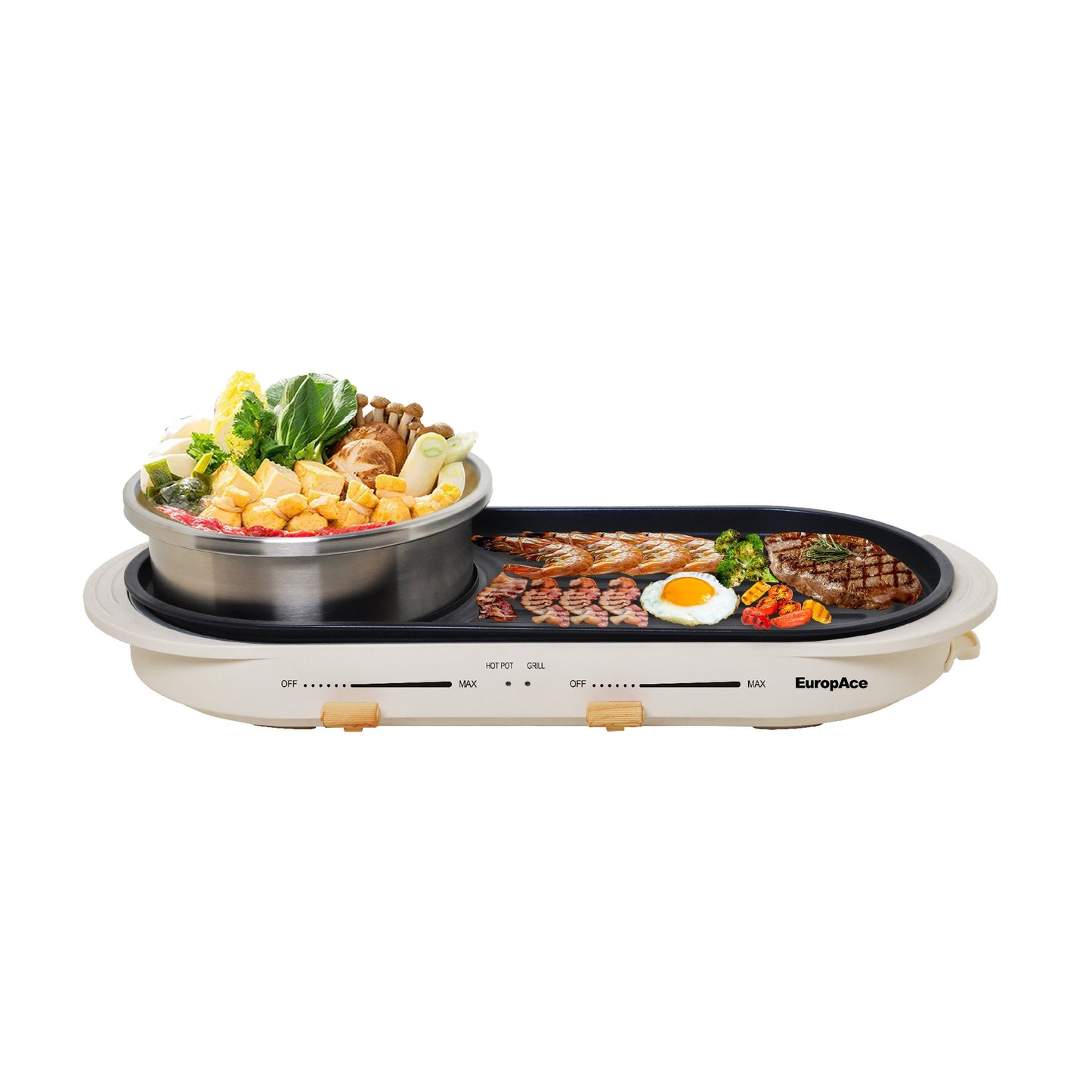 EUROPACE EMC7303D Hotpot with Non- Stick Grill 3L