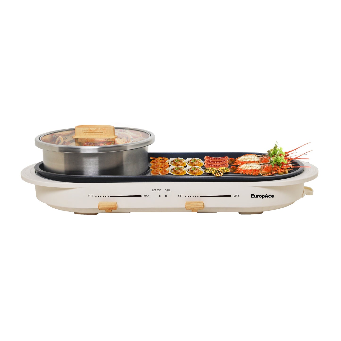 EUROPACE EMC7303D Hotpot with Non- Stick Grill 3L