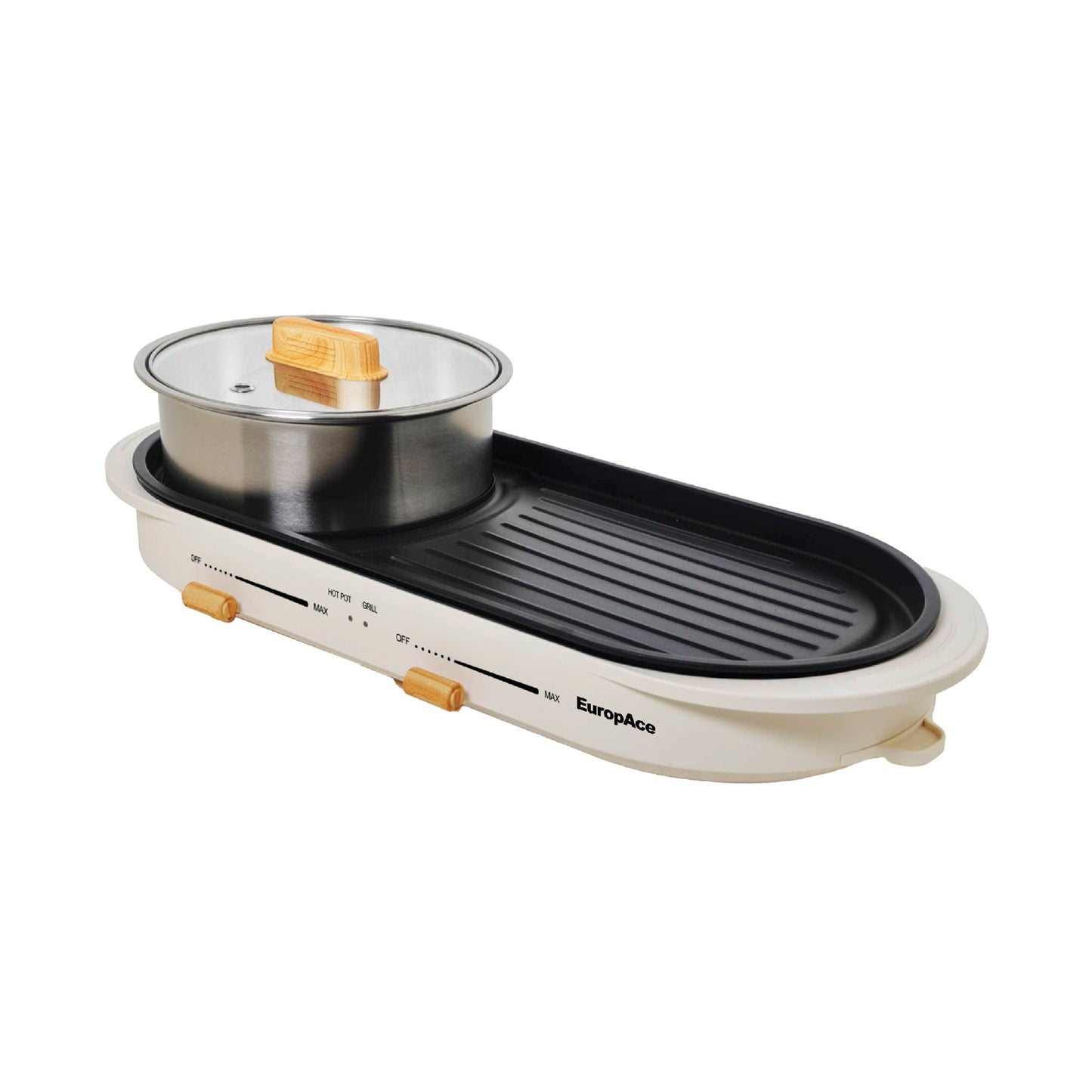 EUROPACE EMC7303D Hotpot with Non- Stick Grill 3L