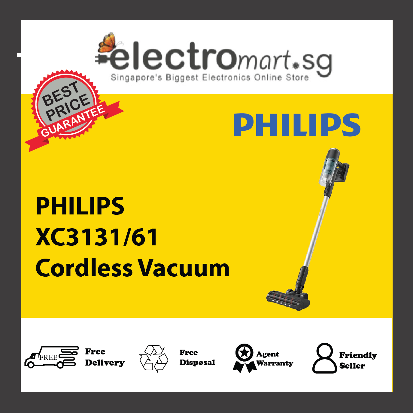 PHILIPS XC3131/61 Cordless Vacuum