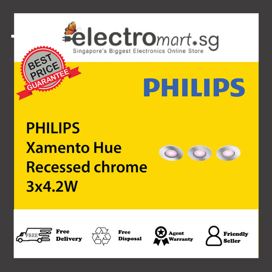 PHILIPS Xamento Hue Recessed chrome 3x4.2W
