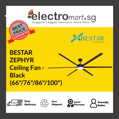 BESTAR ZEPHYR 66″/76″/86″/100″ Ceiling Fan