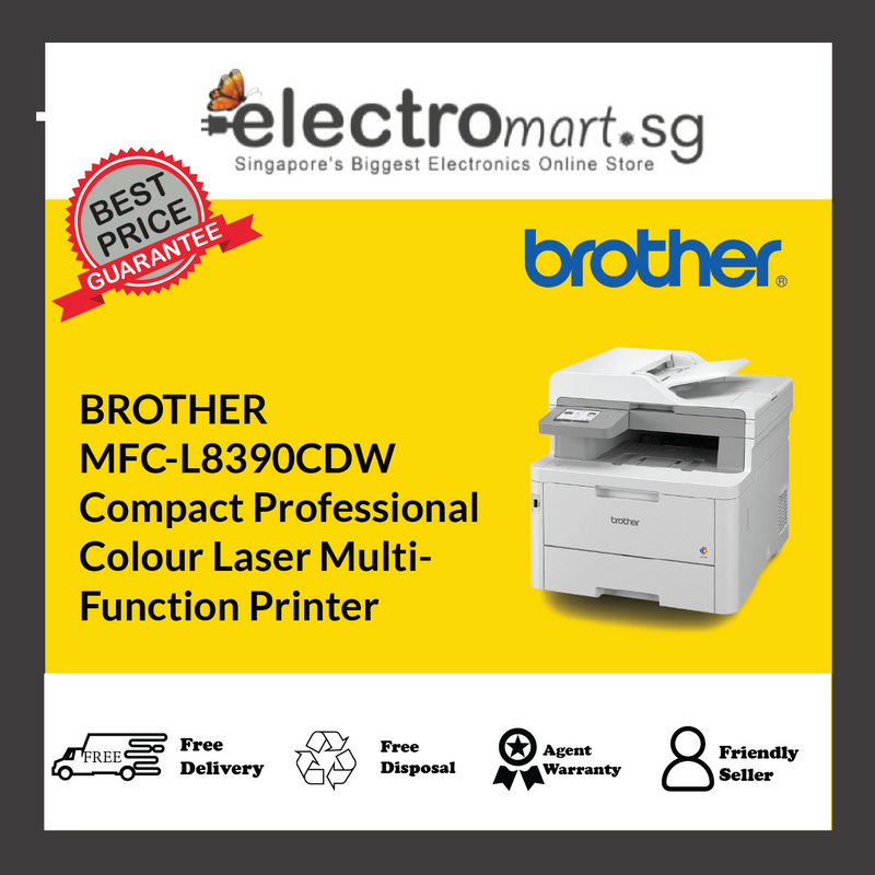 BROTHER MFC-L8390CDW Compact Professional Colour Laser Multi- Function Printer