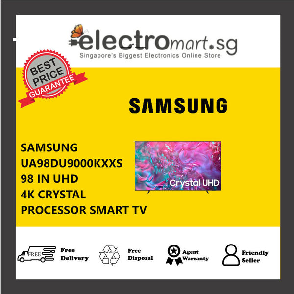 SAMSUNG UA98DU9000KXXS 98 IN UHD  4K CRYSTAL  PROCESSOR SMART TV