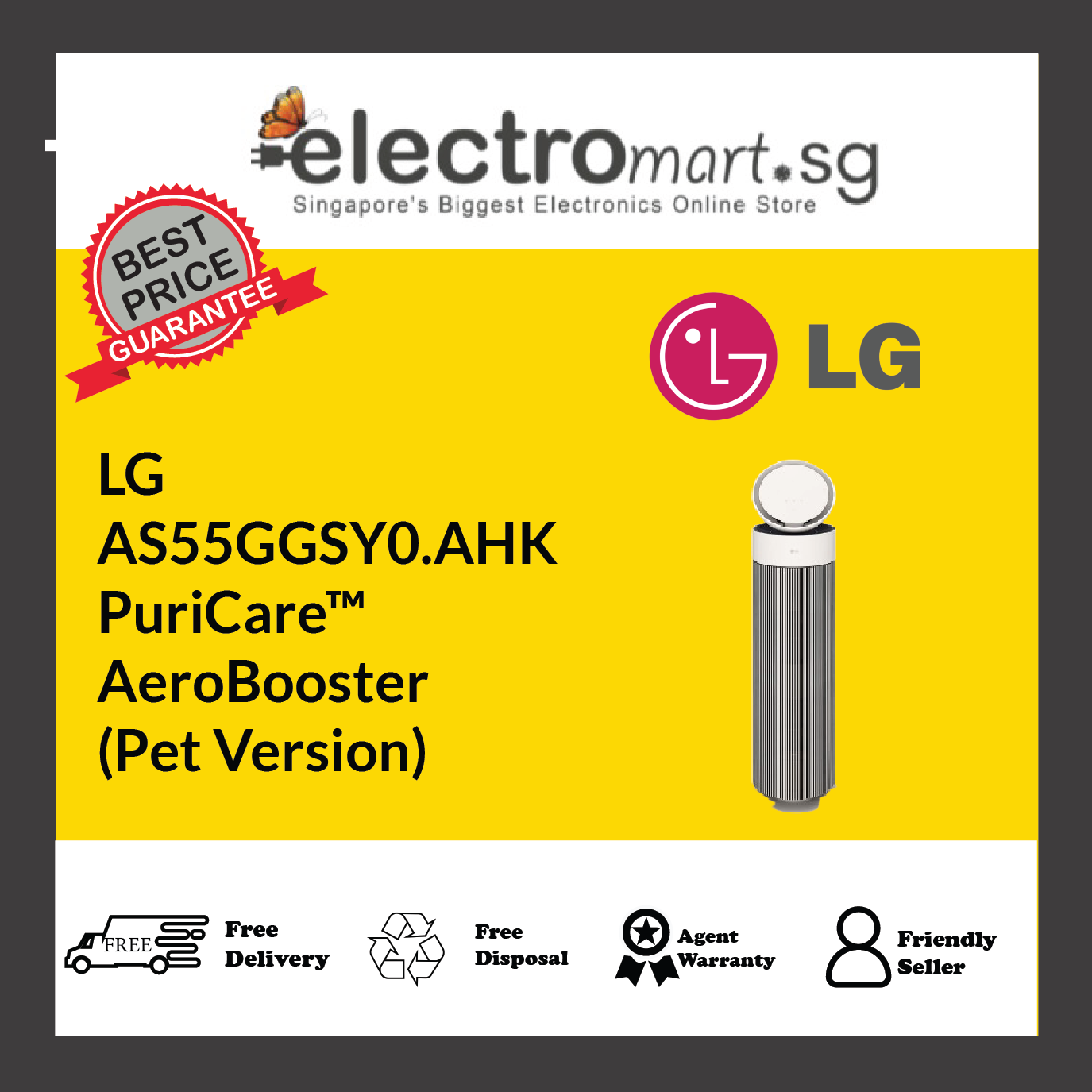 LG AS55GGSY0.AHK PuriCare™ AeroBooster Air Purifier (Pet Version)