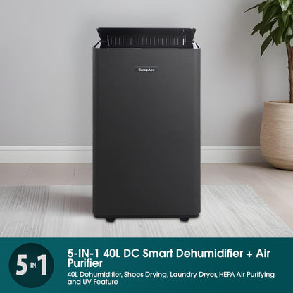 EUROPACE EDH8400DGY Dehumidifier + Air Purifier 40L