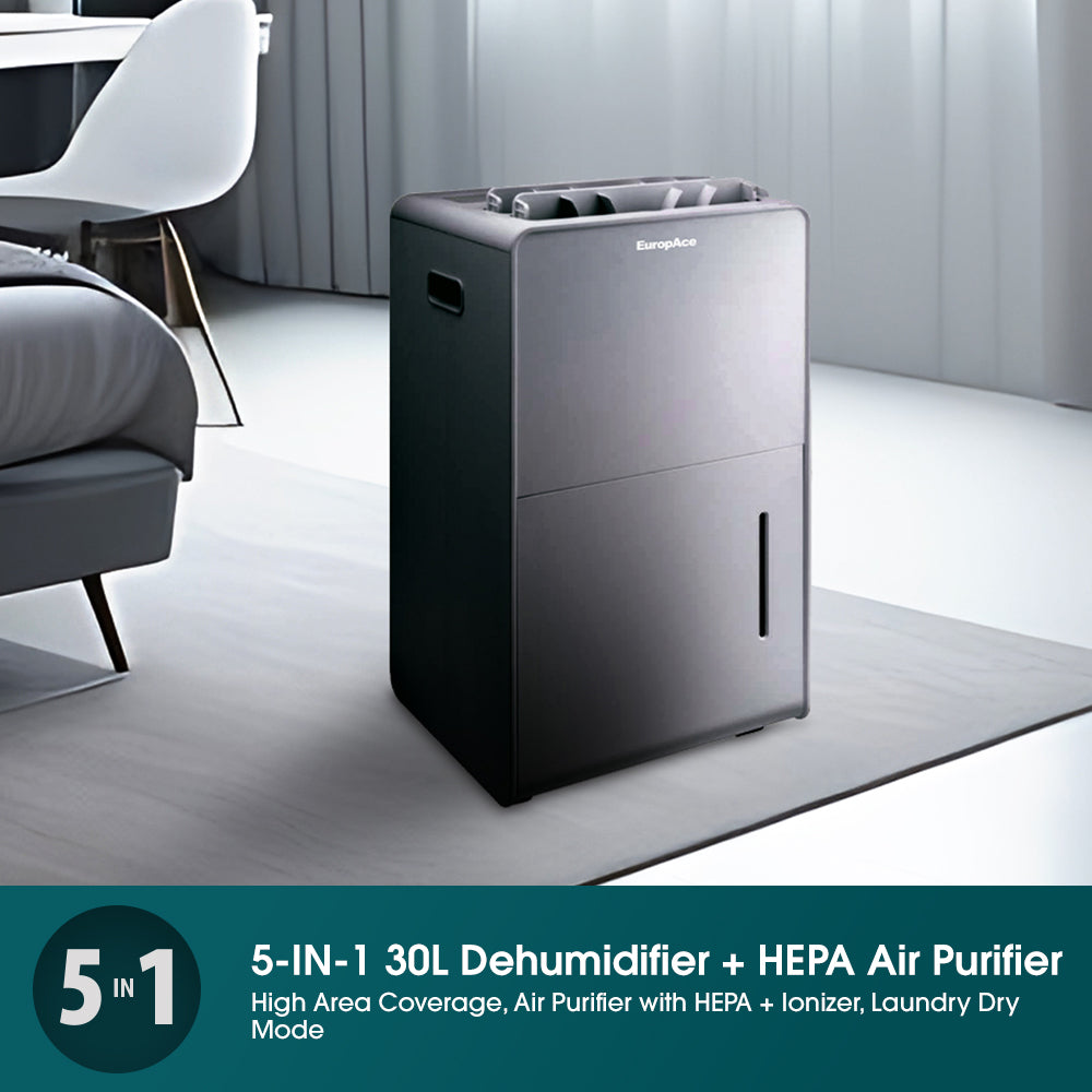 EUROPACE EDH6300DGYWIFI Dual Louvre Dehumidifier + Standalone Air Purifier 30L