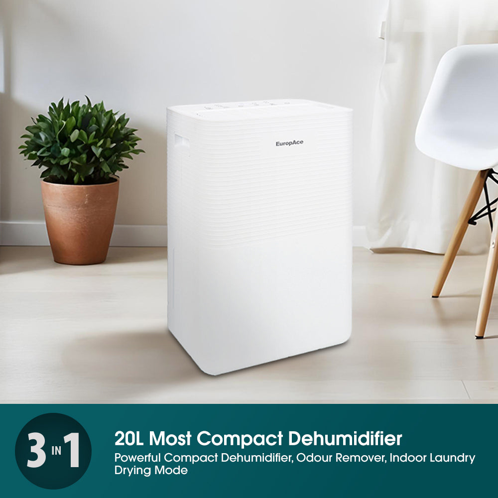 EUROPACE EDH3200DWH Compact Dehumidifier 20L