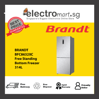 BRANDT BFC8632XC Free Standing Bottom Freezer 314L