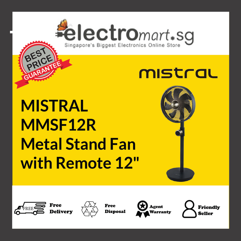 Mistral MMSF12R 12” Metal Stand Fan with Remote