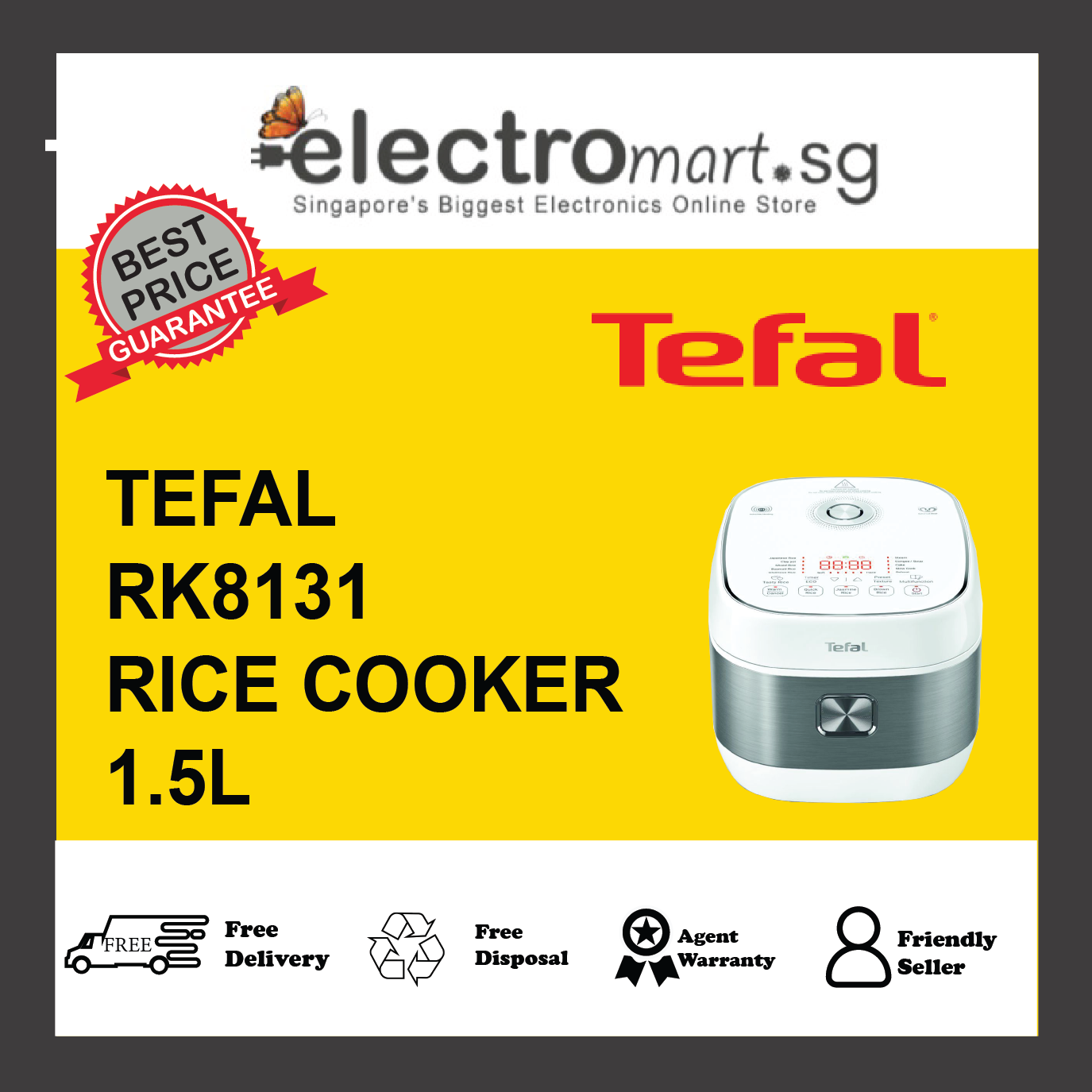 TEFAL RK8131 Rice Master Induction Fuzzy Logic Rice Cooker (1.5L)