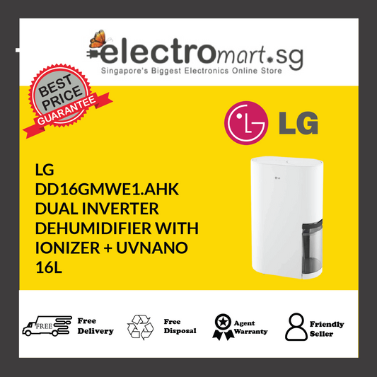 LG DD16GMWE1.AHK DUAL INVERTER DEHUMIDIFIER WITH IONIZER + UVNANO 16L