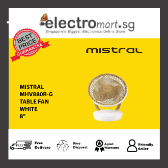 MISTRAL MHV880R-G 8-Inch DC High Velocity Table Fan