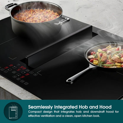 EUROPACE EIH8602E Induction Hob with Downdraft Hood (Flexi Zone) 60cm