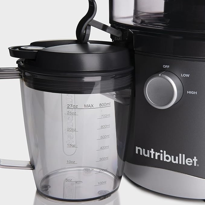 Nutribullet NBJ100G Juicer, Cold Juicer, Fruit and Vegetable Extractor, Fruit Juicer, Daily Use, Easy to Clean, 1.5 L Pulp Container, Black