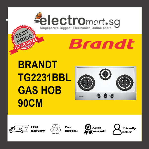 BRANDT TG1793XPB 90CM GAS HOB