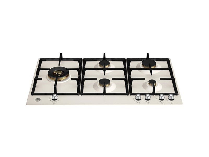 Bertazzoni  P905LHERAX 89cm Wide 5 Burner Gas Hob - Ivory / Chrome