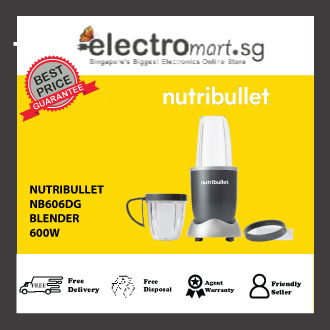 nutribullet NB606DG Original 600 Electric Blender, Chopper, Smoothie Mixer, Smoothie Maker, 600 W, To Go Becjer 700 ml and 500 ml Grey