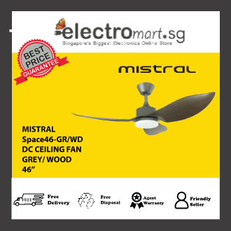 MISTRAL Space46-GR/WD CEILING FAN-46", 69W, GRAY/ WOOD