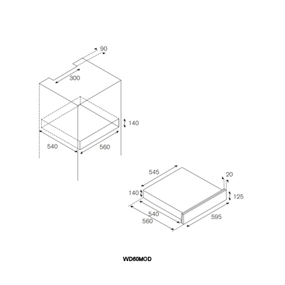 Bertazzoni WD60MODC Modern Series 12cm Warming Drawer – COPPER