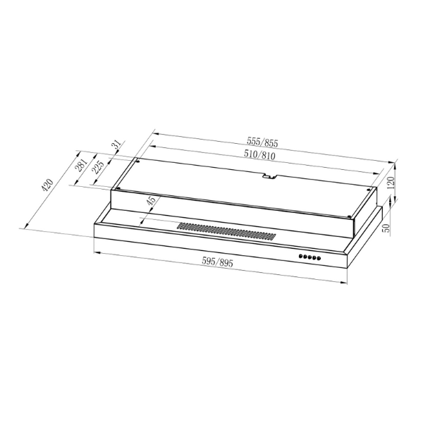 RINNAI RH-S269-SSR Slimline Hood