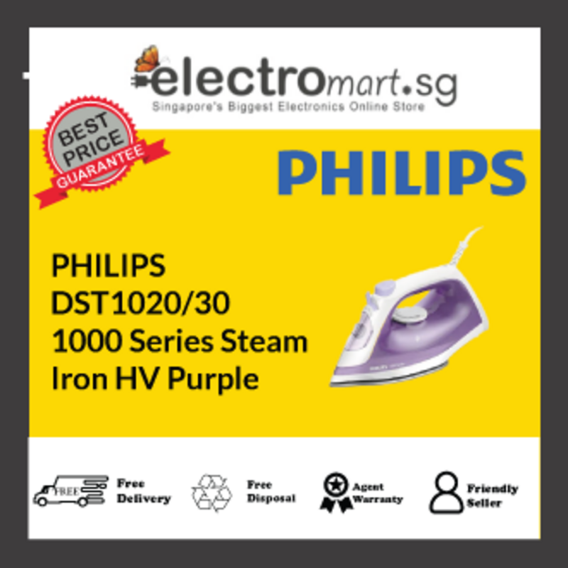 PHILIPS DST1020/30 1000 Series Steam  Iron HV Purple