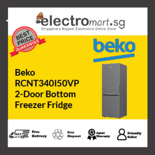 Beko RCNT340I50VP 2-Door Bottom  Freezer Fridge 323L