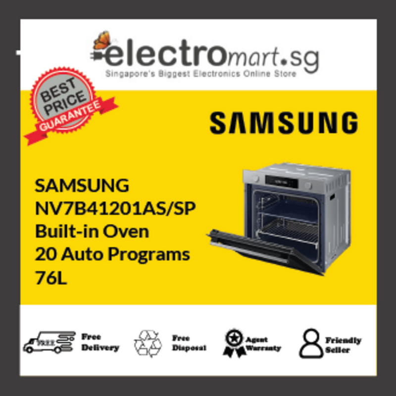 SAMSUNG NV7B41201AS/SP Built-in Oven  20 Auto Programs  76L