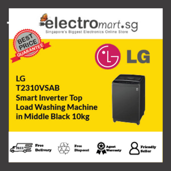 LG T2310VSAB Smart Inverter Top  Load Washing Machine  in Middle Black 10kg