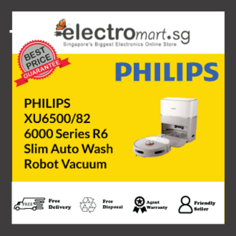 PHILIPS XU6500/82 6000 Series R6  Slim Auto Wash  Robot Vacuum