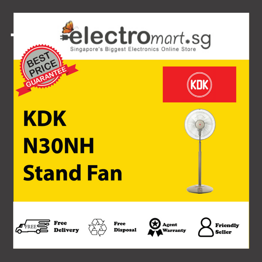 KDK N30NH 3-speed Stand Fan with Remote Control (30cm/12”)