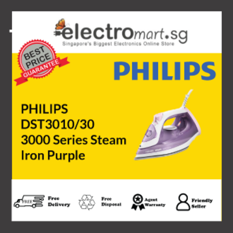 PHILIPS DST3010/30  3000 Series Steam  Iron Purple