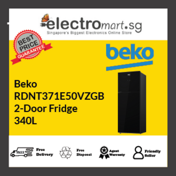 Beko RDNT371E50VZGB 2-Door Fridge 340L