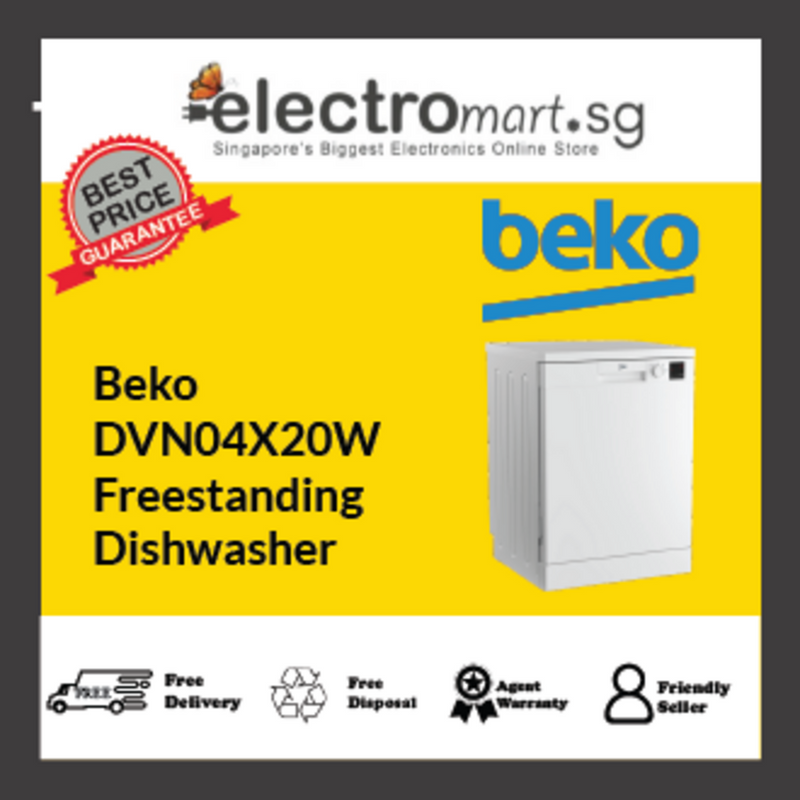 Beko DVN04X20W Freestanding Dishwasher