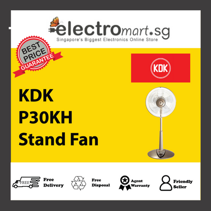 KDK P30KH 3-speed Stand fan with Remote Control (30cm/12”)