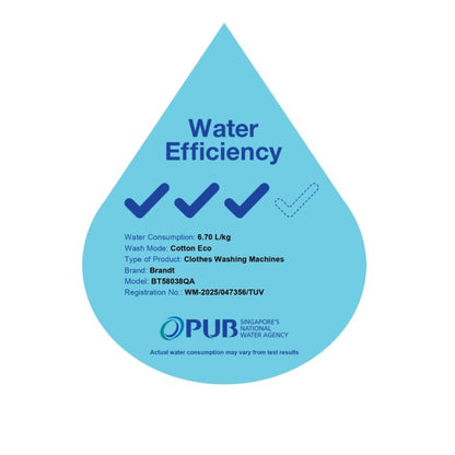 BRANDT BT58038QA Top Load  Washer 8kg