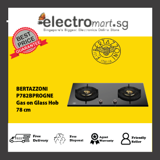 BERTAZZONI P782BPROGNE 78CM 2 BURNERS BUILT-IN GLASS HOB