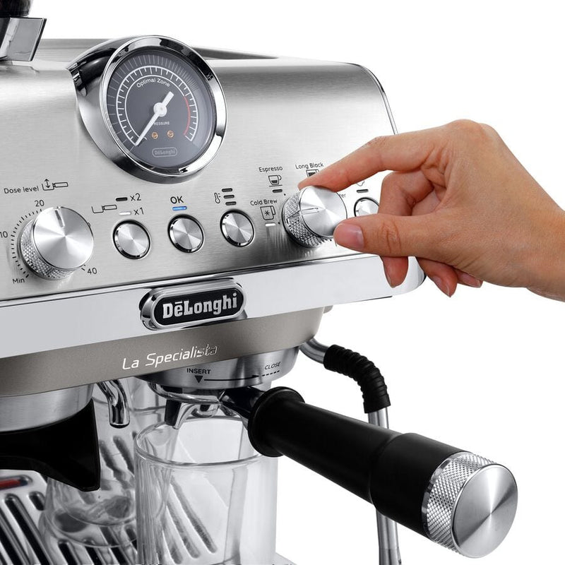 De'Longhi EC9255.M Espresso Machine with Cold Brew, Manual Milk Frother, Barista Kit for Latte, Cappuccino, Built-in Grinder