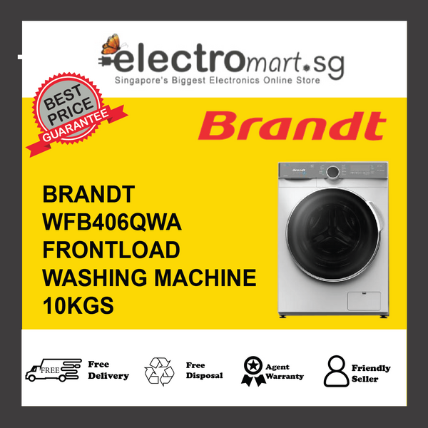 BRANDT WFB406QWA 10KG FRONT LOAD WASHER