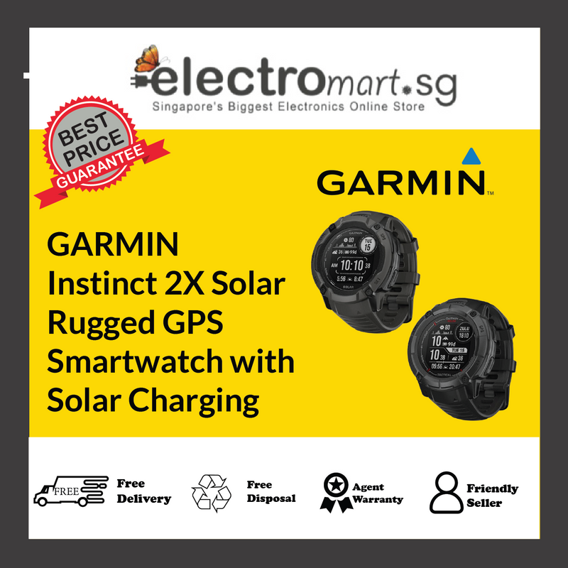 GARMIN Instinct 2X Solar Rugged GPS  Smartwatch with Solar Charging