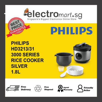 PHILIPS HD3213/31 Philips 1.8L Rice Cooker - Silver
