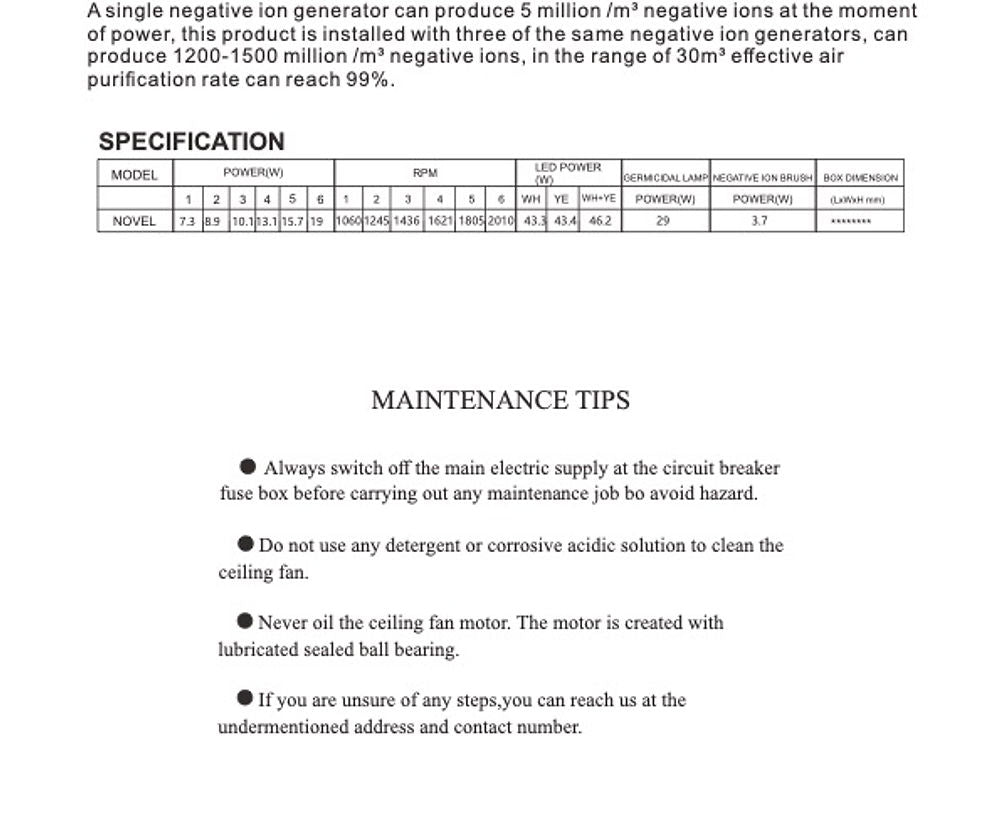 BESTAR NOVEL Ceiling Fan