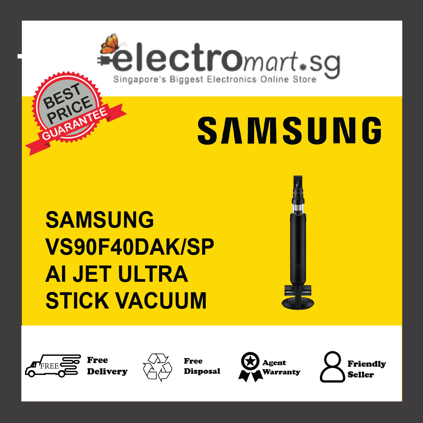 SAMSUNG VS90F40DAK/SP Bespoke AI Jet Ultra Stick Vacuum