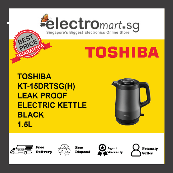 TOSHIBA KT-15DRTSG(H) Leak Proof Electric Kettle, 1.5L  - Black